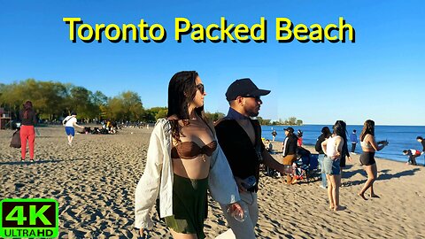 【4K】Toronto Beach Walk Chilly Spring Canada 🇨🇦