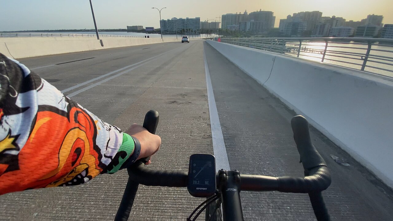 The Gravel Bike view from Ringling Bridge Sarasota Florida
