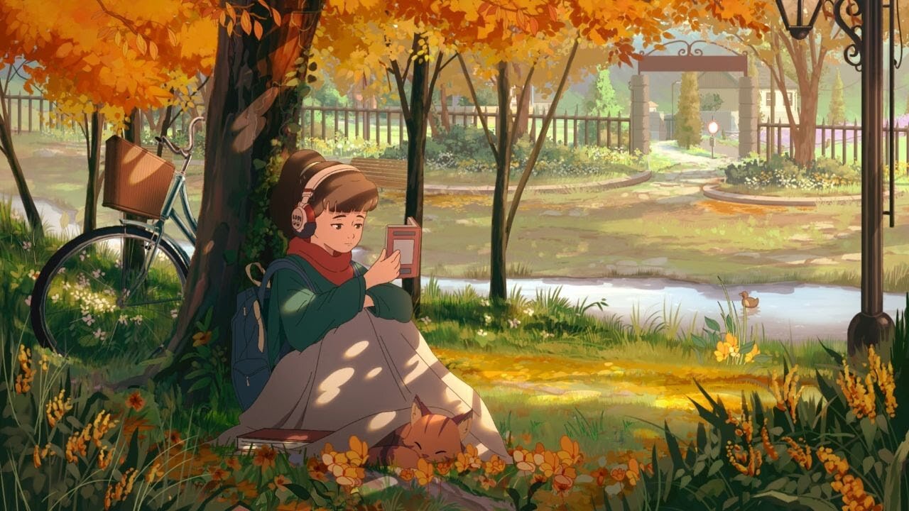 A Book, a Blanket, and the Autumn Breeze 🍂 lofi hip hop [No AI]