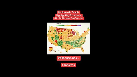 Nationwide map of alcohol consumption by county