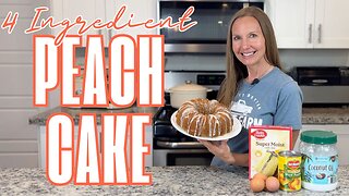 Easy 4-Ingredient Peach Bundt Cake with Glaze | Super Moist Cake Mix Hack!