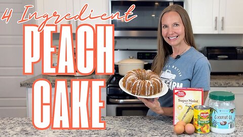 Easy 4-Ingredient Peach Bundt Cake with Glaze | Super Moist Cake Mix Hack!
