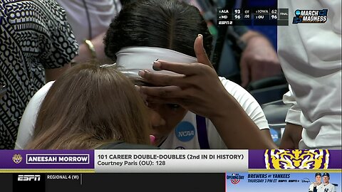 🤕 Aneesah Morrow WHACKED in the FACE, shaken up | NCAA women's basketball tournament, LSU Tigers