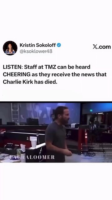 TMZ Staff cheering after news of Charlie Kirk