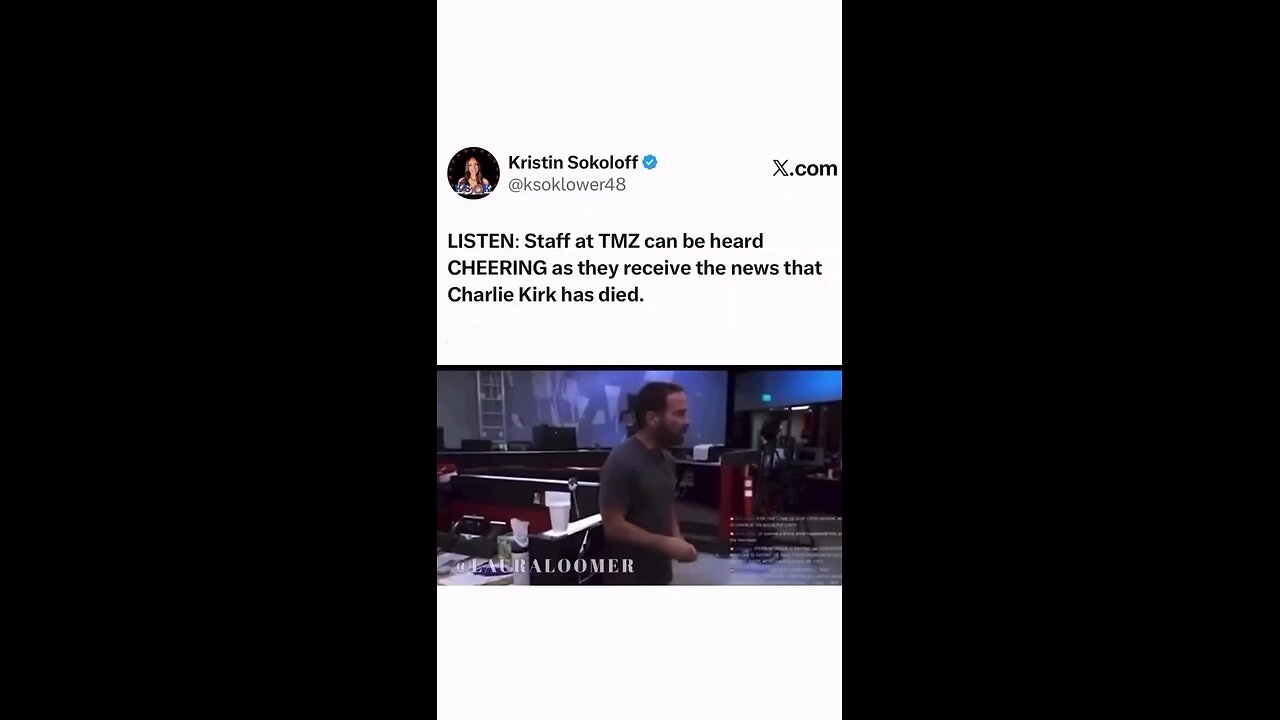 TMZ Staff cheering after news of Charlie Kirk