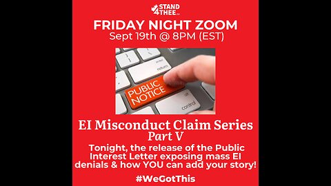 S4T Friday Zoom Sept 19th - EI Public Interest Letter