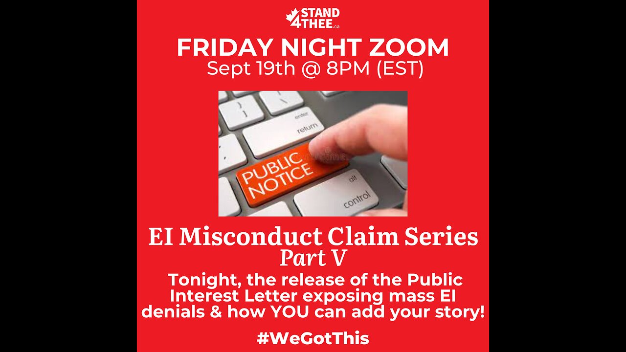 S4T Friday Zoom Sept 19th - EI Public Interest Letter