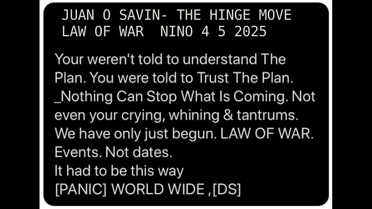 JUAN O SAVIN- THE HINGE MOVE, Short Take - NINO 4 5 25