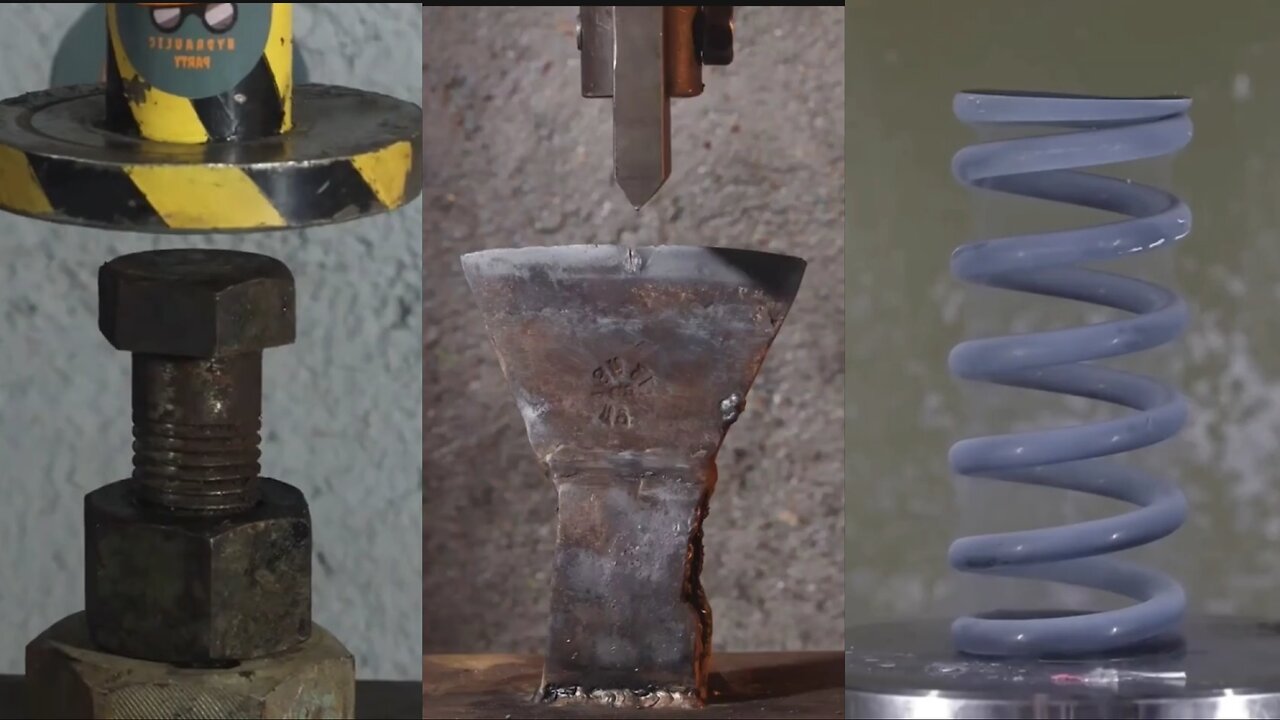#Hydraulic_Piston_vs_Axe_Head_ASMR💀🔥