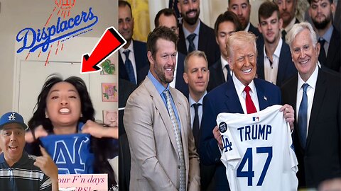 PSYCHO woman LAUNCHES INSANE F-BOMB rant on Dodgers visiting President Trump at the White House!