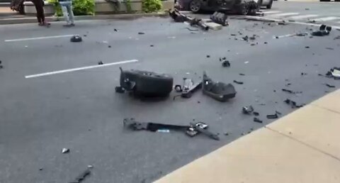 A man is dead after a fleeing Louis Vuitton burglary crew slammed into his car