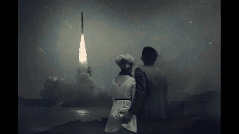 A couple watching the launch of the Apollo 8 spacecraft, 1968