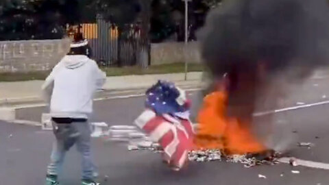 Illegal Aliens Burn American Flags While Demanding to Stay In Our Country