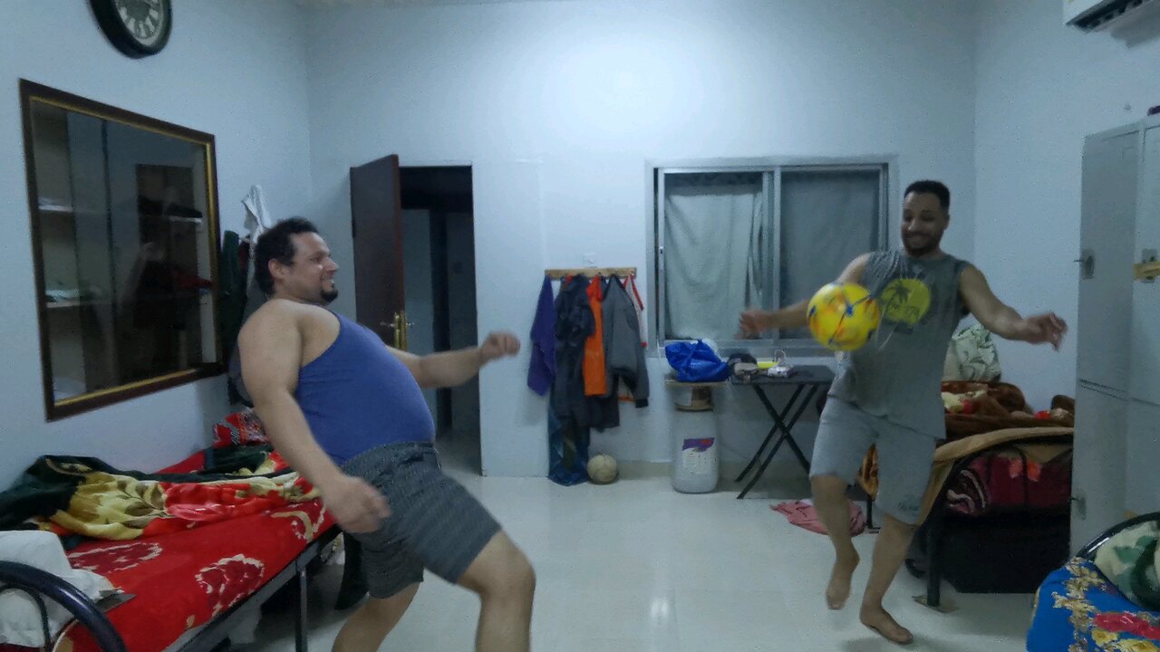 Having fun with football 😂
