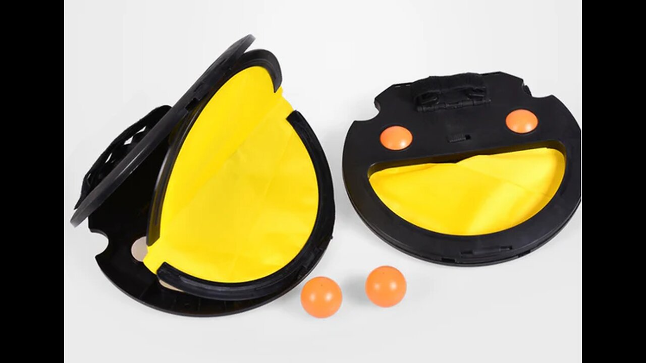 Classic Toss & Catch Sports Game Set with 2 Disc Paddles and 4 Balls, for Kids, Outdoor, Indoor