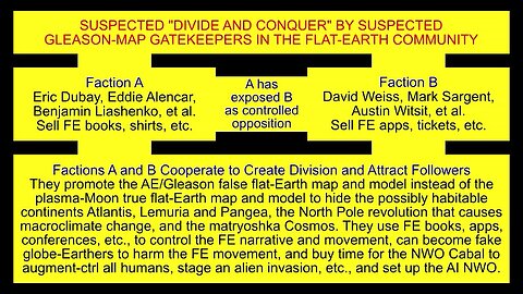 Beware of "Divide & Conquer" by Cabal/NASA-Paid Gleason-Map Gatekeepers in the Flat-Earth Community!