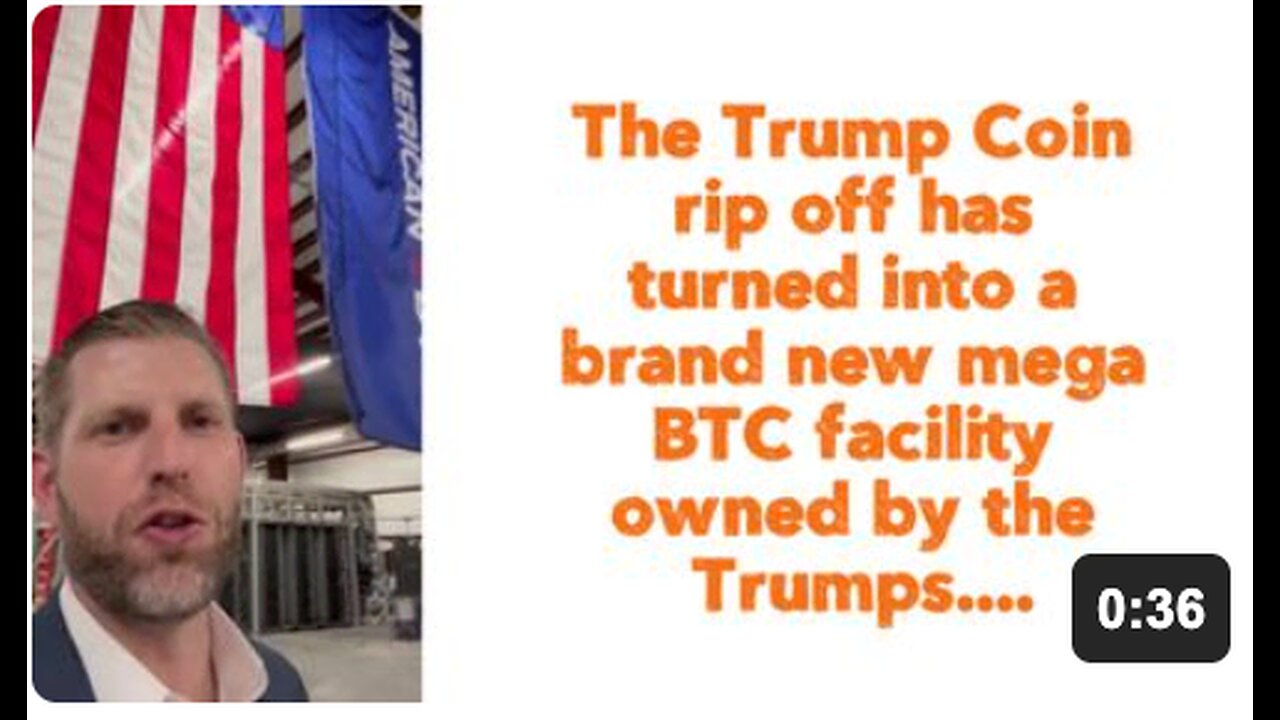 The Trump Coin rip off has turned into a brand new mega BTC facility owned by the Trumps....