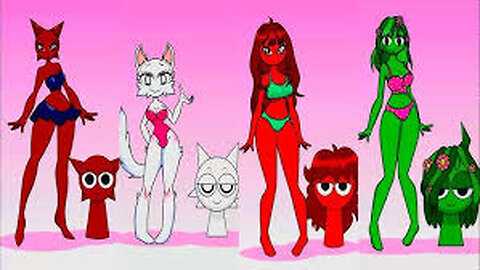 Sprunki OC Mroona and Wyrum Retake and Mili and GF Retake Phase 2 VS Phase 3 VS Phase 4 #squidgame