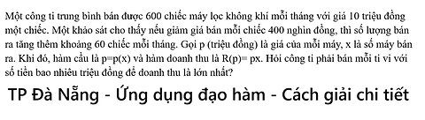 TP Đà Nẵng: Một công ti trung bình bán được 600 chiếc máy lọc không khí mỗi tháng với giá 10