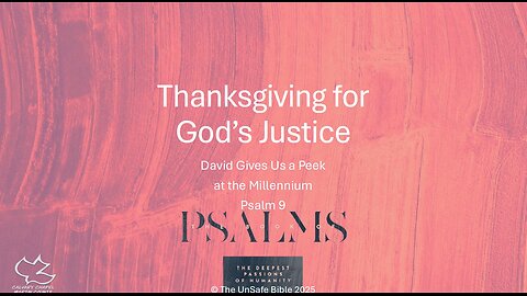 Psalm 9 Thanksgiving for God's Justice