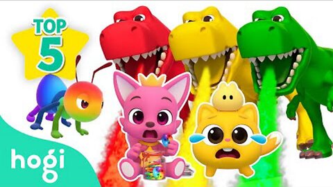 Learn Colors with Hogi | Train, Yummy Treats (Yes Papa), Ants, Dinosaur, Animals' Tails