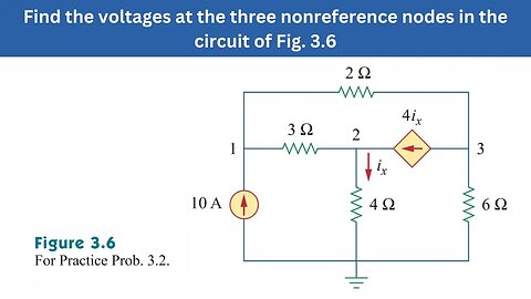 Example 3.2 | Determine the voltages at the nodes in Fig. 3.5(a) | FEC 4th Edition