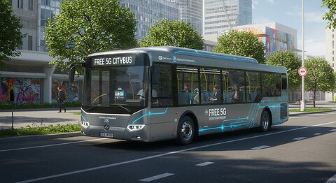 FREE 5G CITYBUS Driving On The Road