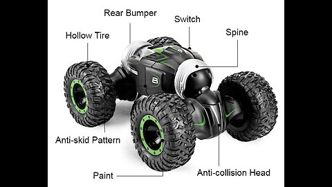 Rechargeable 4WD Stunt Off-road Remote Control Car with Lithium Battery, Rubber Vacuum Tires