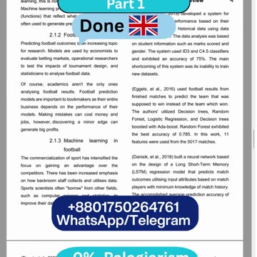 Student Work (Dissertation) | CDT6200 Part 1 Machine Learning Dissertation | Birmingham University