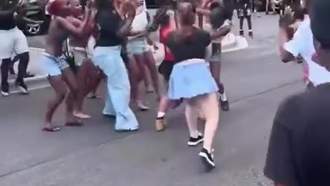 Sigh.....yet another massive sheboon/negro fight