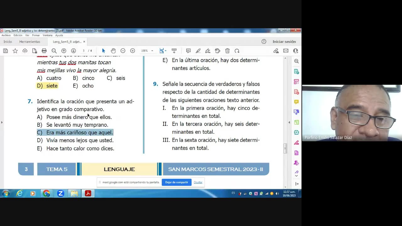 PAMER SEMESTRAL 2023 | Semana 05 | Lenguaje: Adjetivo Determinantes