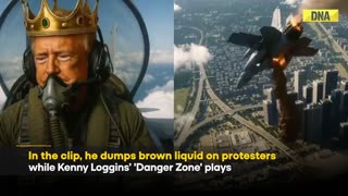 Trump News: Donald Trump Shares AI Video As ‘KING TRUMP’ Jet Drops Liquid On Protesters