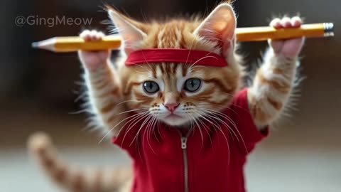 Tiny Cat_s Adorable Workout Routine_