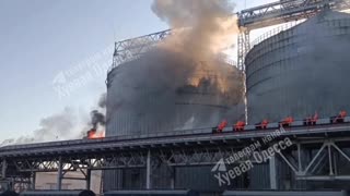 ‼️ Massive fire at the port in Chornomorsk, Odesa region.