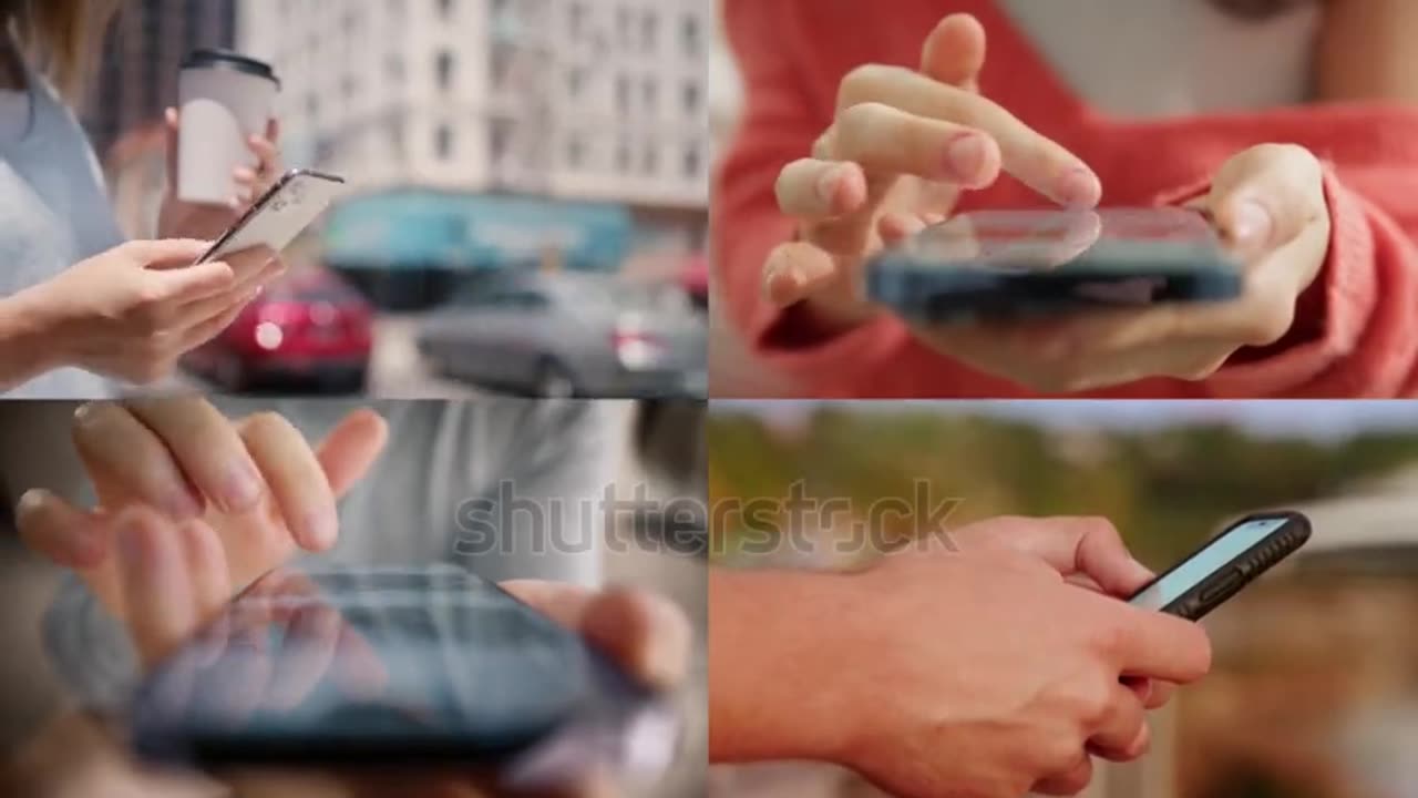 Closeup shot of business people reading message or downloading an app on mobile phone.