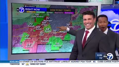 Weatherman discovers his monitor has a touch screen