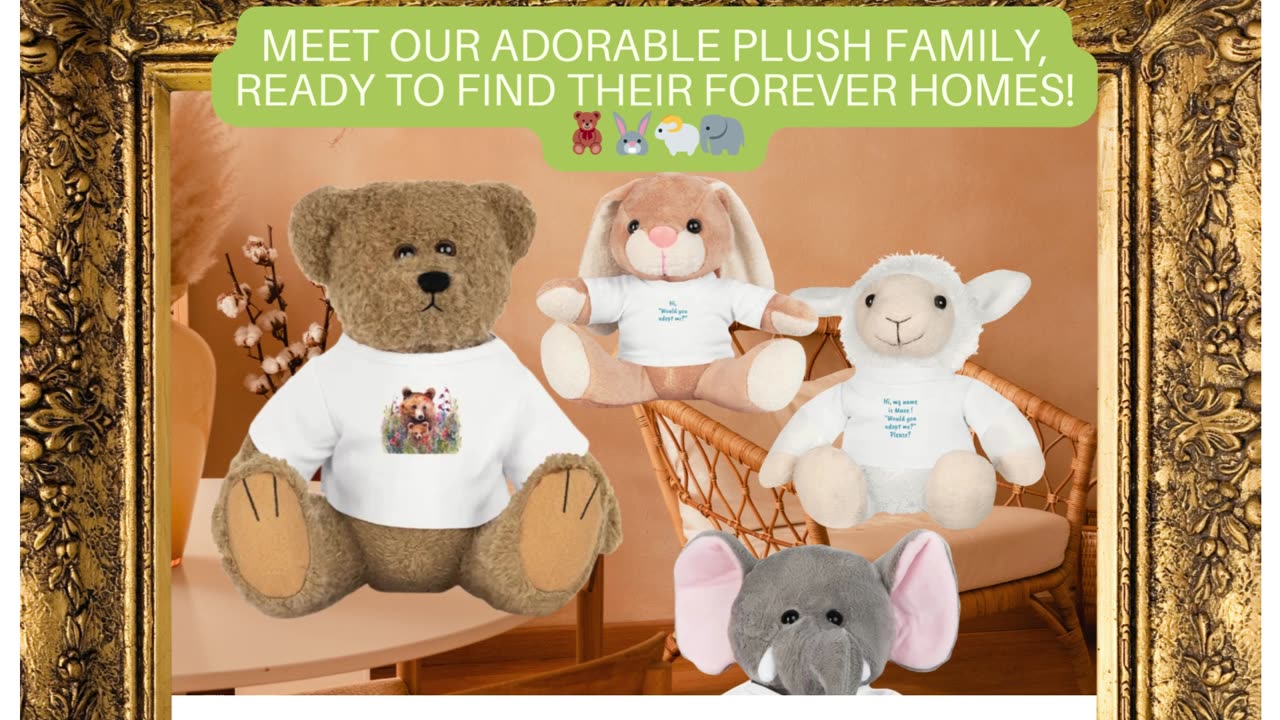 Adorable Plush Toy Elephant with personalized T-shirt design on its belly