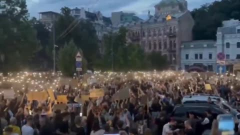 Mass protests erupt in Kyiv as anger mounts against Ukrainian President Zelensky.