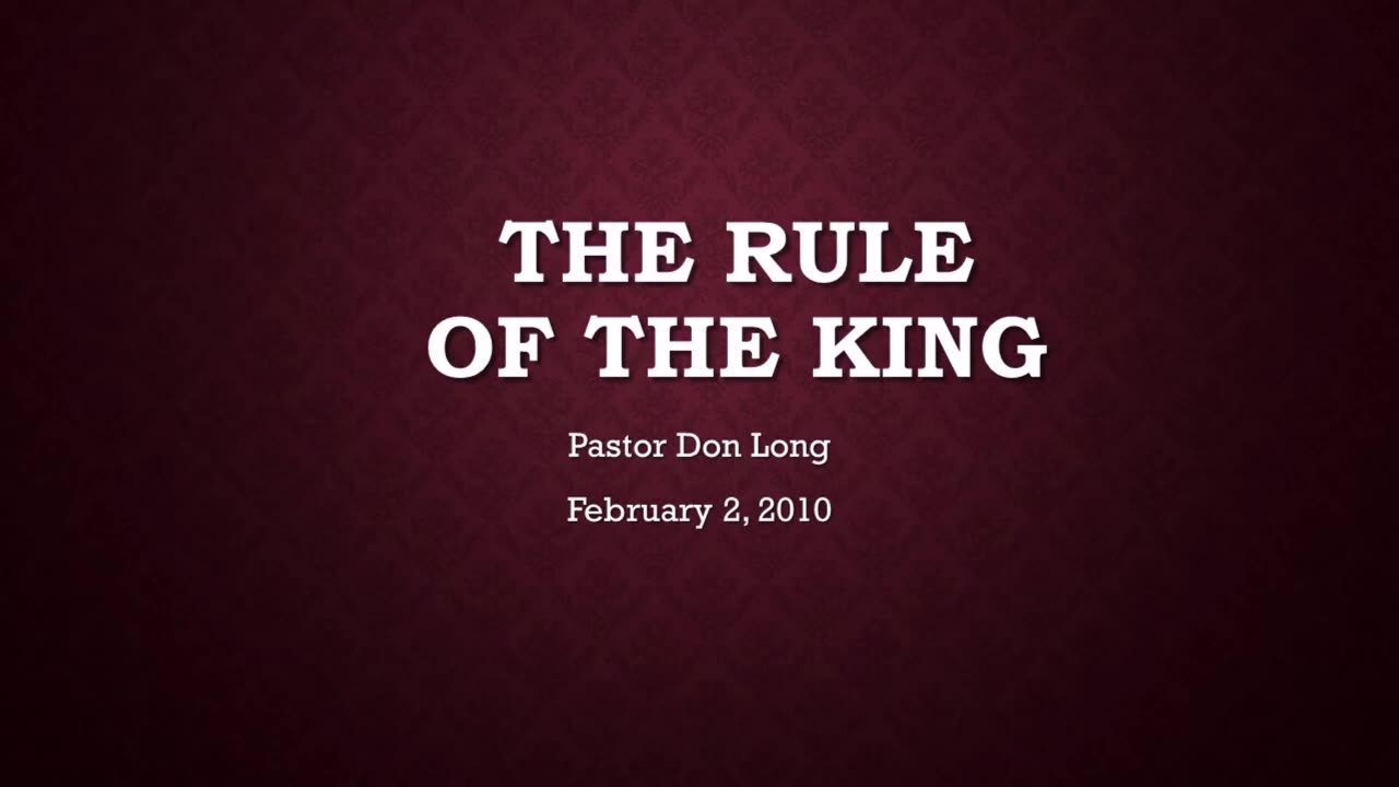 The Rule Of The King (February 2, 2010)