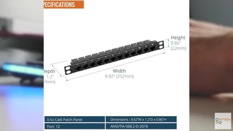 Tecmojo 12-Port Cat6 Patch Panel, 0.5U Rack Mount Modular Panel with Keystone Co