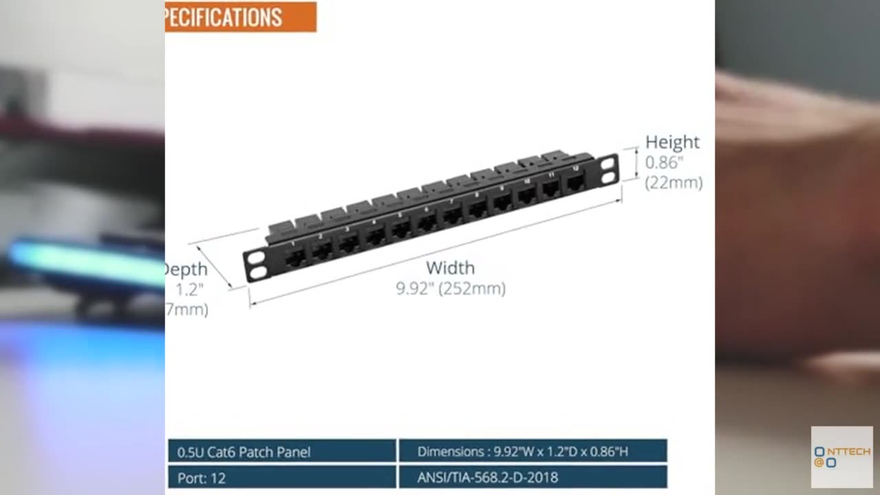 Tecmojo 12-Port Cat6 Patch Panel, 0.5U Rack Mount Modular Panel with Keystone Co