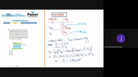 PAMER SEMESTRAL 2023 | Semana 10 | Física: Hidrostática
