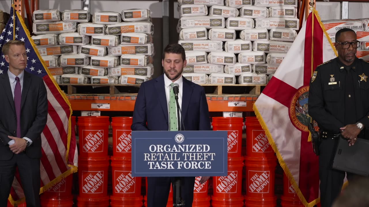 Attorney General James Uthmeier joins Jacksonville Sheriff T.K. Waters to announce Organized Retail Theft Task Force.