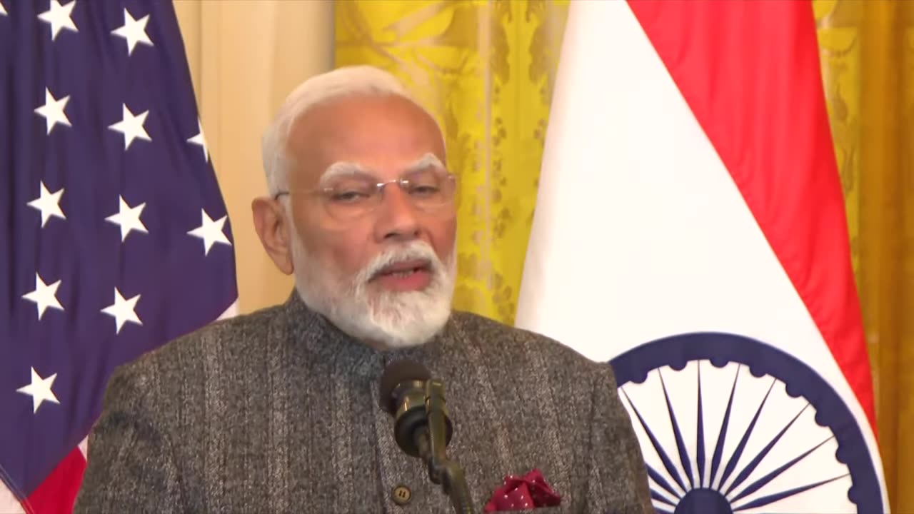 PM Modi and US President Trump during the joint press meet at White House, Washington DC