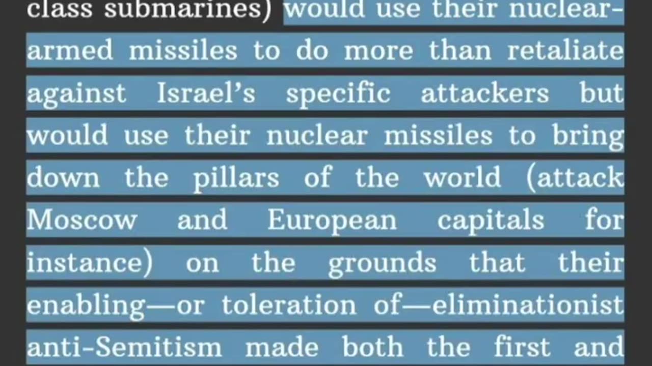 ISRAEL WILL USE THE SAMSON OPTION AND NUKE THE WORLD
