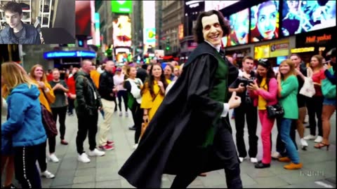 Outtake #3,077 Of Severus Snape From Harry Potter Series Is Dancing At Times Square, New York Fake
