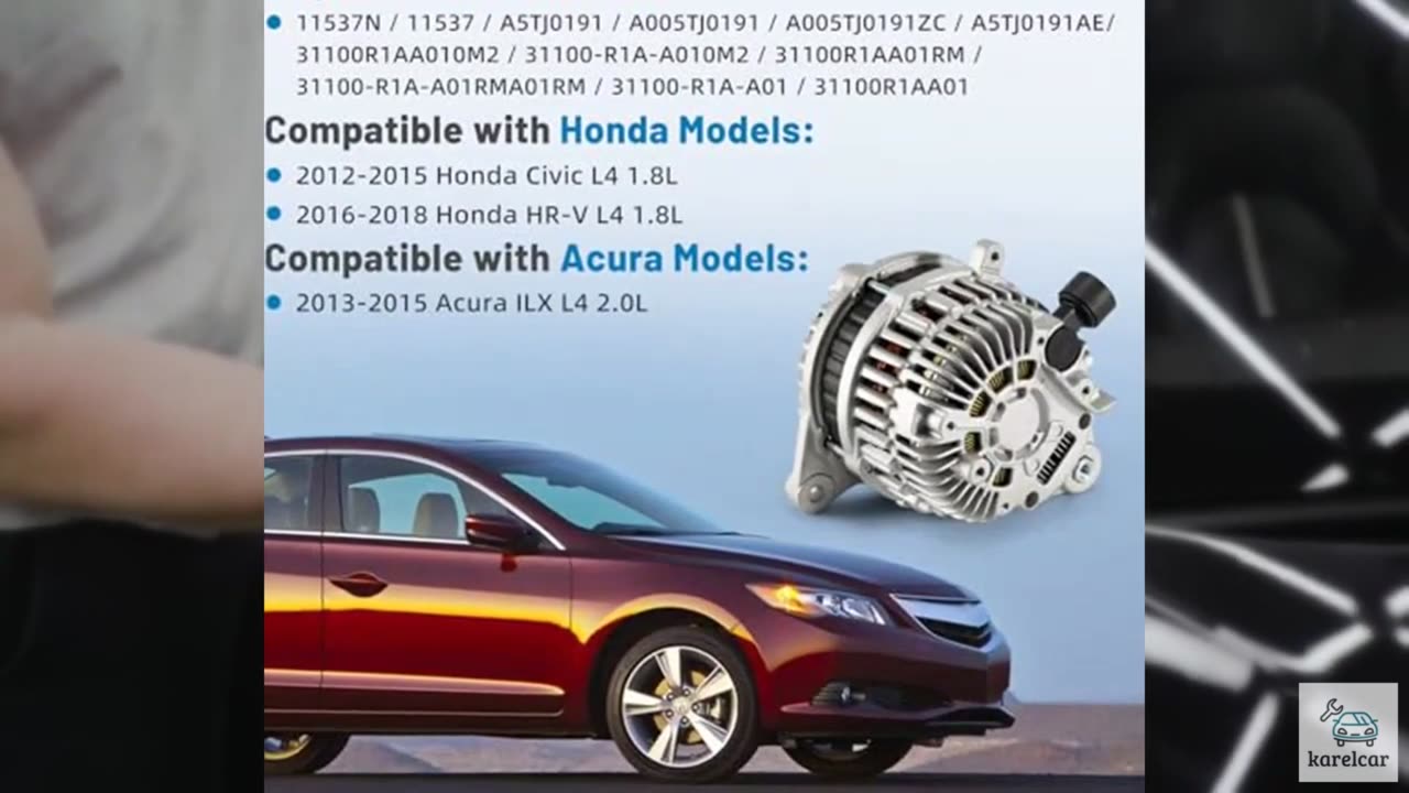 Aumzong 11537N High Output Alternator 12V 95A Compatible with Honda Civic 2012-