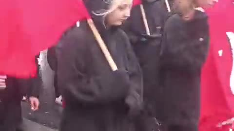 Young Communist League' parading the streets of London