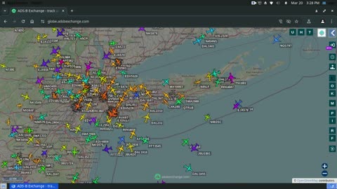 another New Jersey New York Air Traffic Time Lapse - March 23rd 2025 - no audio -