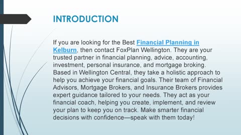 Best Financial Planning in Kelburn
